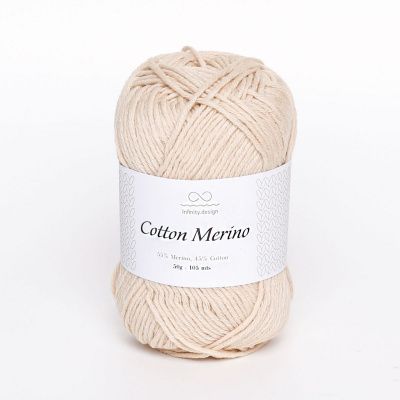 Infinity Cotton Merino (3011 ALMOND WHITE) 55% мериносовая шерсть, 45% хлопок  50гр/105 м